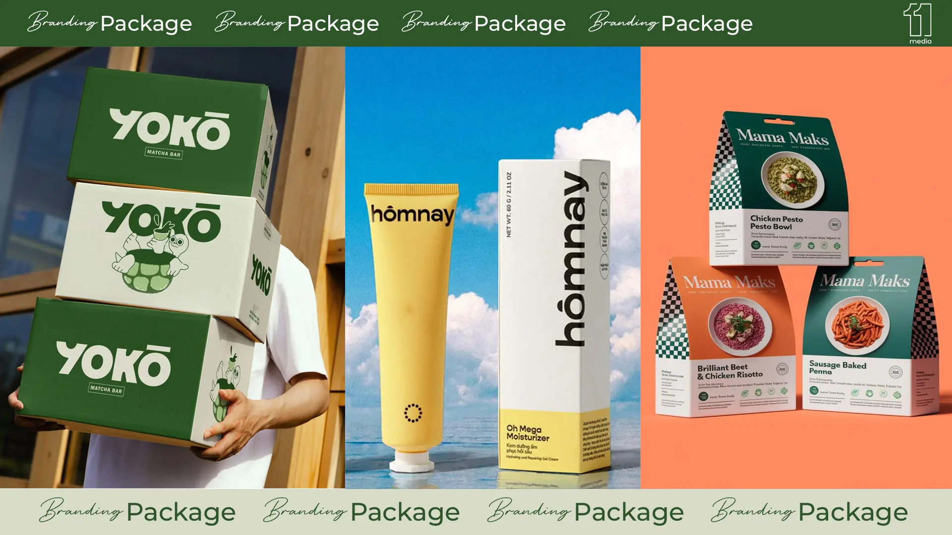 Premium product packaging design in India showing branded box label and identity system by 11 Media branding agency Rajkot